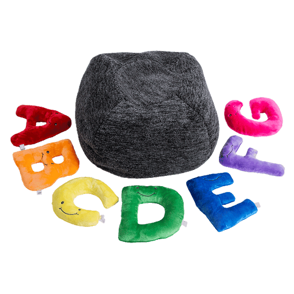 color: Dark Grey Bag with Rainbow Letters