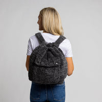 color: Dark Grey Backpack with Rhino Grey Mini Letters